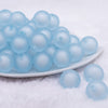 front view of a pile of 20mm Blue Frosted Bubblegum Beads