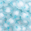 close up view of a pile of 20mm Blue Frosted Pumpkin Shaped Bubblegum Bead