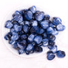 top view of a pile of 20mm Blue Opal Heart Shaped Acrylic Beads