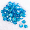 top view of a pile of 20mm Blue Illusion Glitter Bubblegum Bead