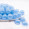 front view of a pile of 20mm Ice Blue Jelly AB Acrylic Bubblegum Beads