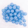 top view of a pile of 20mm Ice Blue Jelly AB Acrylic Bubblegum Beads
