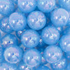 close up view of a pile of 20mm Ice Blue Jelly AB Acrylic Bubblegum Beads
