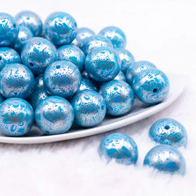 20mm Blue Lace AB Bubblegum Beads