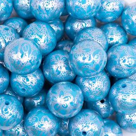 20mm Blue Lace AB Bubblegum Beads