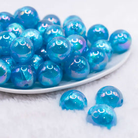 20mm Blue Opalescence Bubblegum Bead