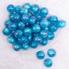 top view of a pile of 20mm Blue Opalescence Bubblegum Bead