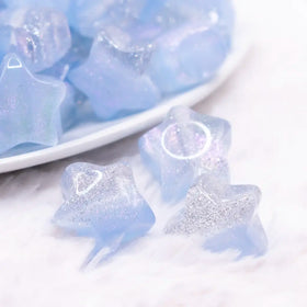 20mm Blue Opal Star Shaped Acrylic Beads