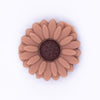 top view of a brown 20mm Silicone Daisy Focal Beads