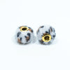 front view of brown and black leopard 15mm Furry Plush Spacer Beads