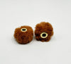front view of brown 20mm Furry Plush Spacer Beads