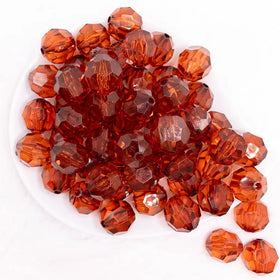 20mm Brown Transparent Faceted Bubblegum Beads