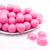 front view of a pile of 20mm Bubblegum Pink Solid Bubblegum Beads