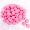 top view of a pile of 20mm Bubblegum Pink with Clear Rhinestone Bubblegum Beads