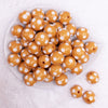 top view of a pile of 20mm Caramel with White Polka Dots Acrylic Bubblegum Beads