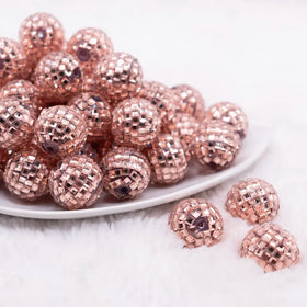 20mm Champagne Gold Mirror Disco Faceted Bubblegum Beads