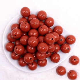 20mm Cinnamon Brown Solid Bubblegum Beads