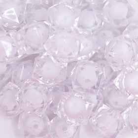 20mm Clear Transparent Cube with Middle Bubblegum Beads