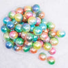 top view of a pile of 20mm Colorful Ombre Shimmer Faux Pearl Bubblegum Beads