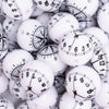 close up view of a pile of 20mm Compass and Clock Print Acrylic Bubblegum Beads