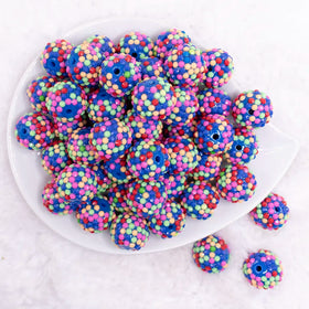 20mm Confetti Rhinestone Bubblegum Beads