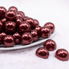 front view of a pile of 20mm Copper Brown Faux Pearl Bubblegum Beads