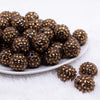 front view of a pile of 20mm Copper Brown Rhinestone Bubblegum Beads