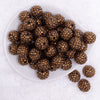 top view of a pile of 20mm Copper Brown Rhinestone Bubblegum Beads