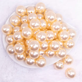 20mm Cream Faux Pearl Bubblegum Beads