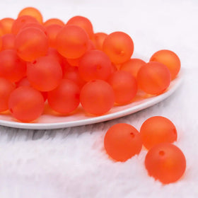 20mm Dark Orange Frosted Bubblegum Beads