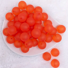 20mm Dark Orange Frosted Bubblegum Beads