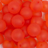 close up view of a pile of 20mm Dark Orange Frosted Bubblegum Beads