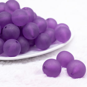 20mm Purple Frosted Bubblegum Beads
