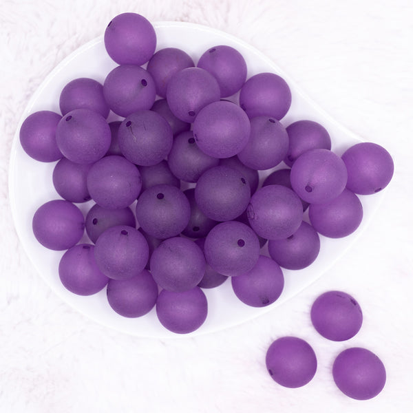 top view of a pile of 20mm Purple Frosted Bubblegum Beads