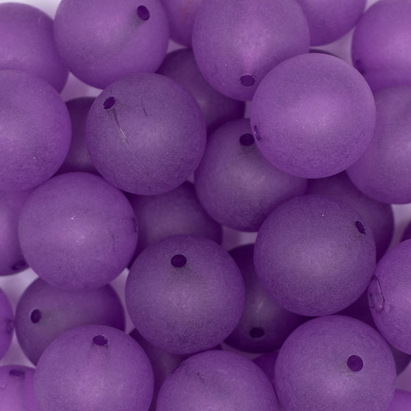 close up view of a pile of 20mm Purple Frosted Bubblegum Beads