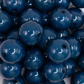 20mm Denim Blue Solid Bubblegum Beads