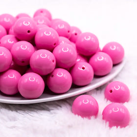 20mm Dusty Pink Solid Bubblegum Beads