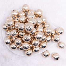 20mm Gold Crinkle Foil Bubblegum Beads