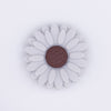 top view of a gray 20mm Silicone Daisy Focal Beads