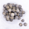 top view of a pile of 20mm Gray Luster Bubblegum Beads