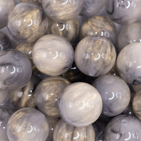 20mm Gray Luster Bubblegum Beads