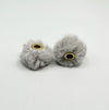 front view of gray 20mm Furry Plush Spacer Beads