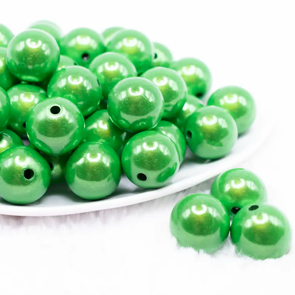 front view of a pile of 20mm Green Miracle Bubblegum Bead