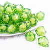 front view of a pile of 20mm Green Transparent Cube with Middle Bubblegum Beads