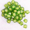 top view of a pile of 20mm Green Transparent Cube with Middle Bubblegum Beads