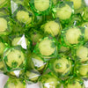 close up view of a pile of 20mm Green Transparent Cube with Middle Bubblegum Beads