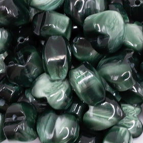 20mm Green Opal Heart Shaped Acrylic Beads