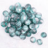 top view of a pile of 20mm Green Illusion Glitter Bubblegum Bead