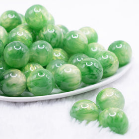 20mm Green Luster Bubblegum Beads