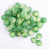 top view of a pile of 20mm Green Luster Bubblegum Beads
